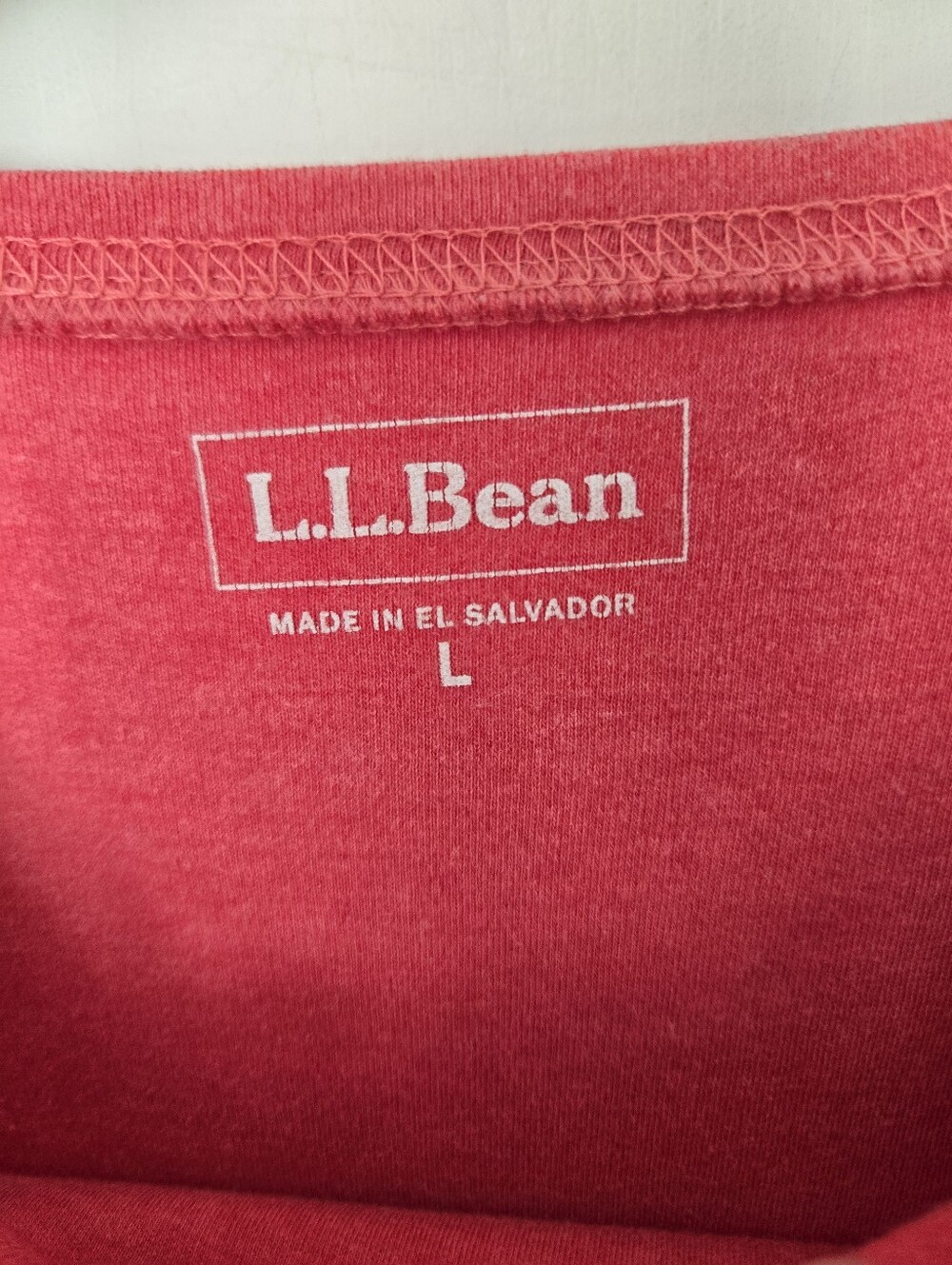 L.L.Bean Women’s Large Red Heather Long Sleeve Crewneck Tee Classic Casual - Picture 4 of 4